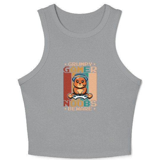 Gaming, Gaming, Video Game, Grumpy Cat Gamer Crop Tank Top