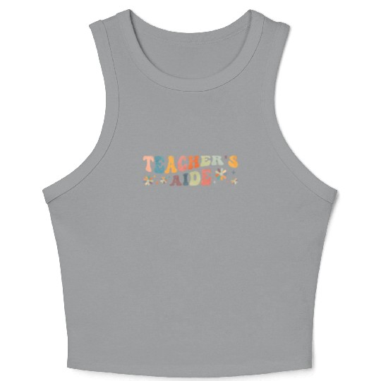 Groovy Teacher's Aide Teacher Assistant Crop Tank Top