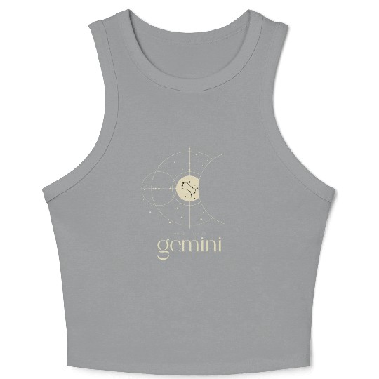 Gemini Star Constellation Zodiac Minimalist Crop Tank Top