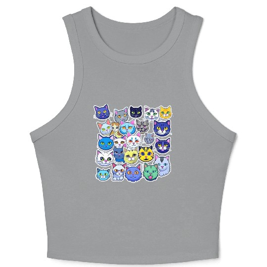Hilarious Meme Cats: Shareable Humor Pack Crop Tank Top