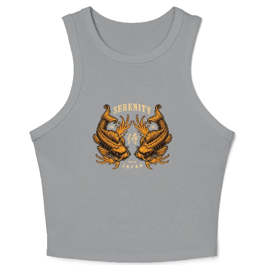 Double Pisces Serenity Koi Crop Tank Top