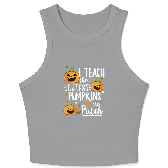 Teacher Halloween Pre K Teacher Kindergarten Crop Tank Top