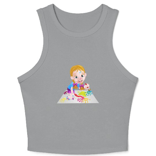 A girl painting Crop Tank Top