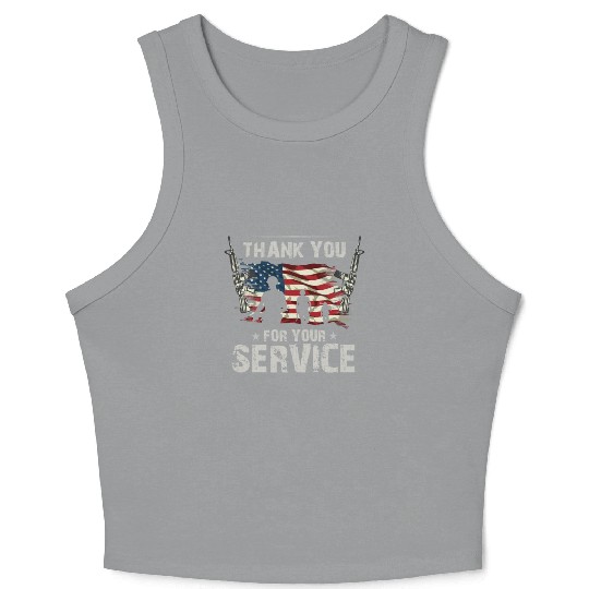 Thank You For Your Service US Flag Veterans Day Crop Tank Top