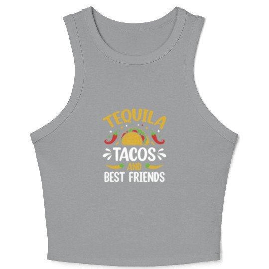 tequila tacos and best friends Crop Tank Top
