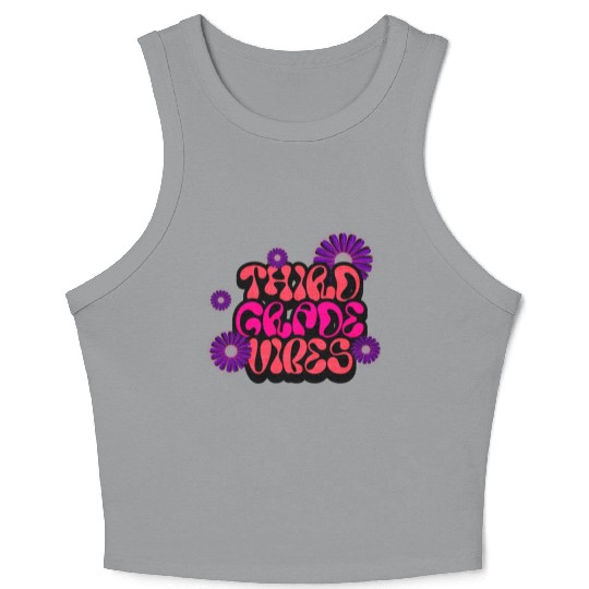 Fourth Grade Vibes for School Guys Neon Colors Crop Tank Top