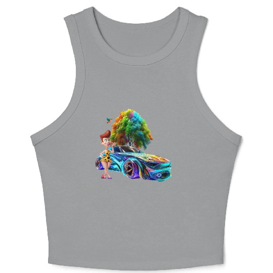 free and peaceful life Crop Tank Top