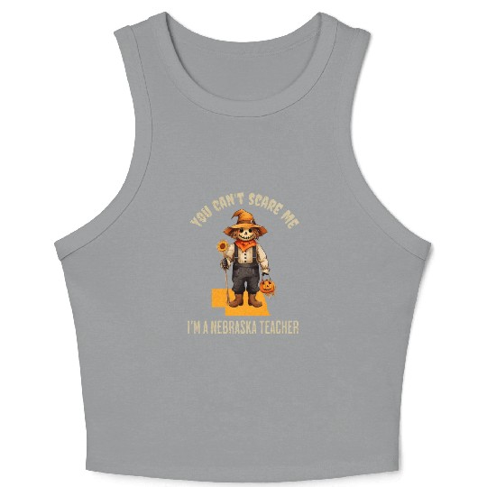 I’m a Nebraska Teacher Halloween Fall Autumn Crop Tank Top