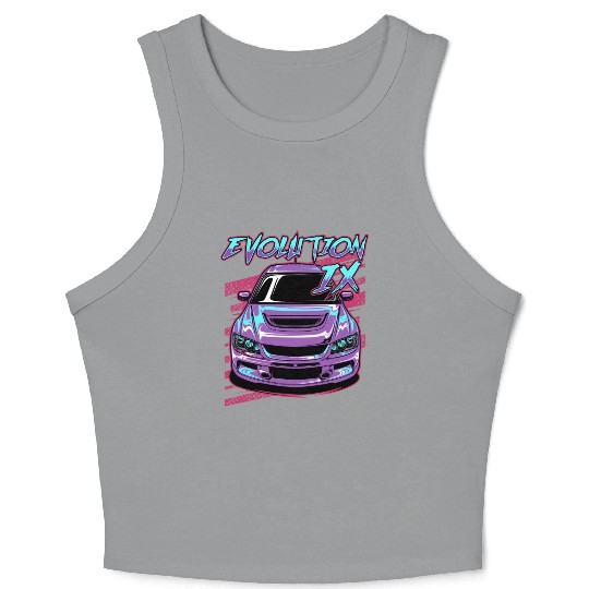 Lancer Evolution Ix Neon Theme Crop Tank Top