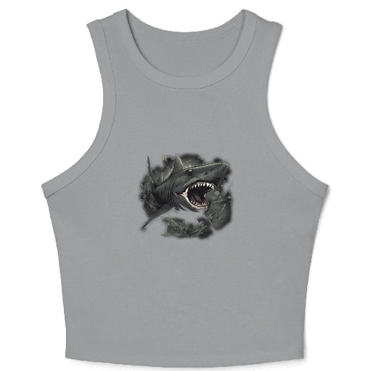 Shark attack Crop Tank Top