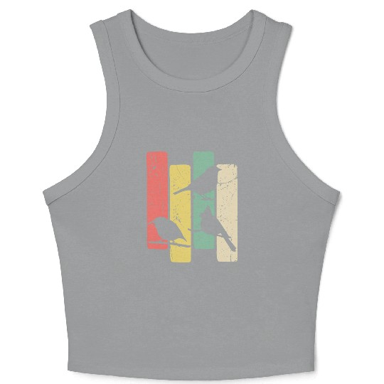 Birds Art Budgie Heron Sparrow Robin Hummingbird Crop Tank Top