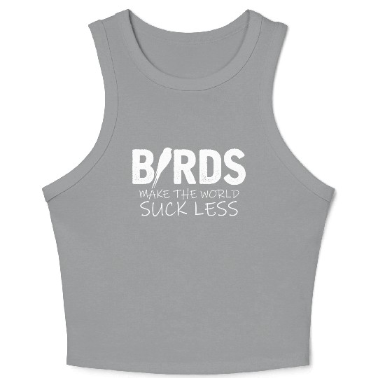 Birds Lover World Joke Budgie Canary Robin Lovers Crop Tank Top