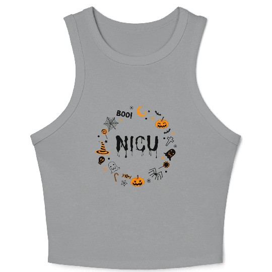 Cute NICU Halloween design | Boo NICU | Preemie Crop Tank Top