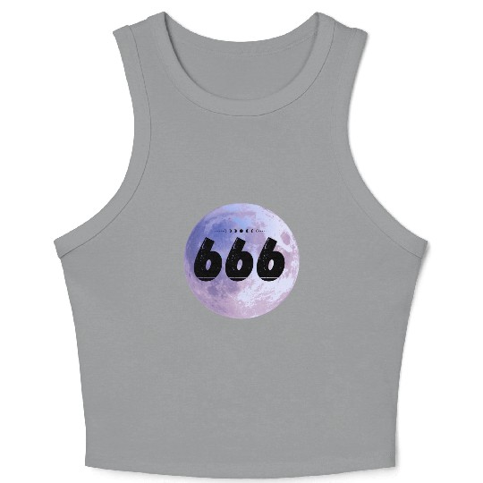 Purple Moon Angel Numbers 666 Crop Tank Top
