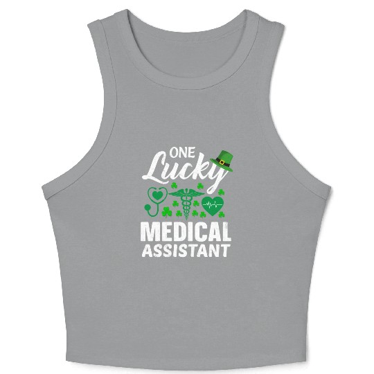 St Patrick'S Day Lucky Medical Assistant Crop Tank Top