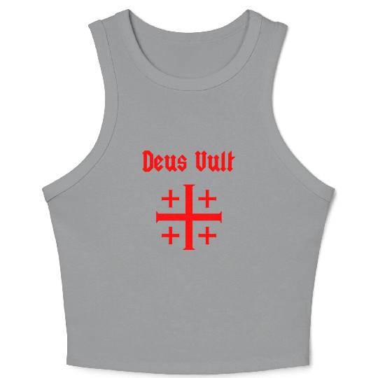 Jerusalem Cross Crus Emblem Knights Templar Crop Tank Top