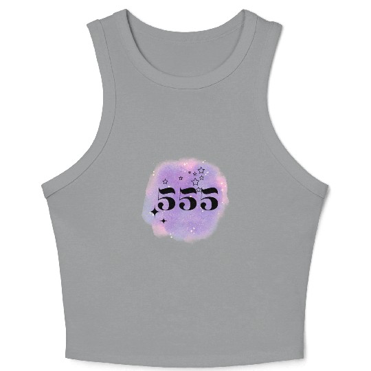 Angel Number 555 Numerology Purple Crop Tank Top