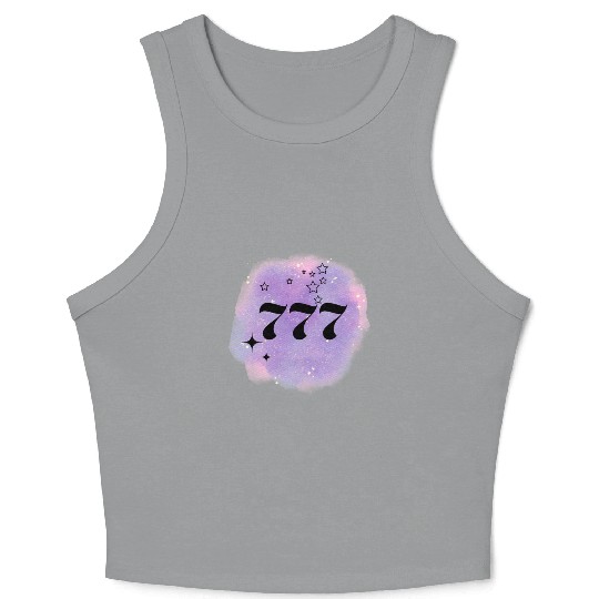 Angel Number 777 Numerology Purple Crop Tank Top