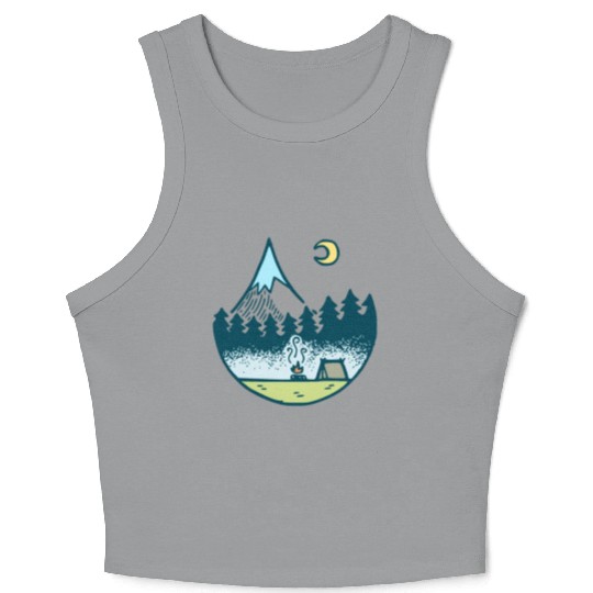 Keep It Simple (Camping At Night) Crop Tank Top