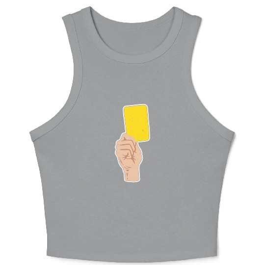 Yellow Card Referee Sports Fan Futball Yellow Card Crop Tank Top