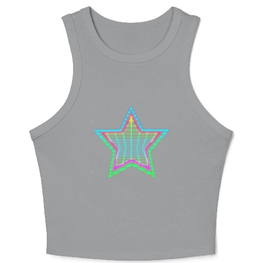 Star neon vintage retro style 90s. Crop Tank Top