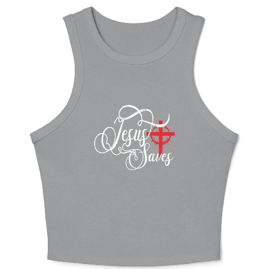 Jesus Saves Love Jesus Christmas Christian Crop Tank Top