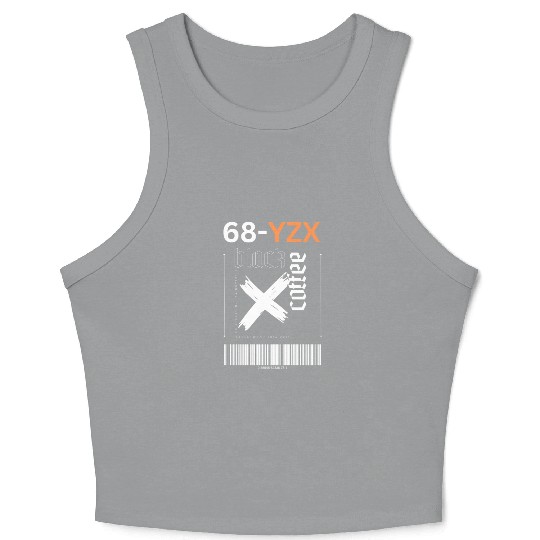 black coffee barcode Crop Tank Top