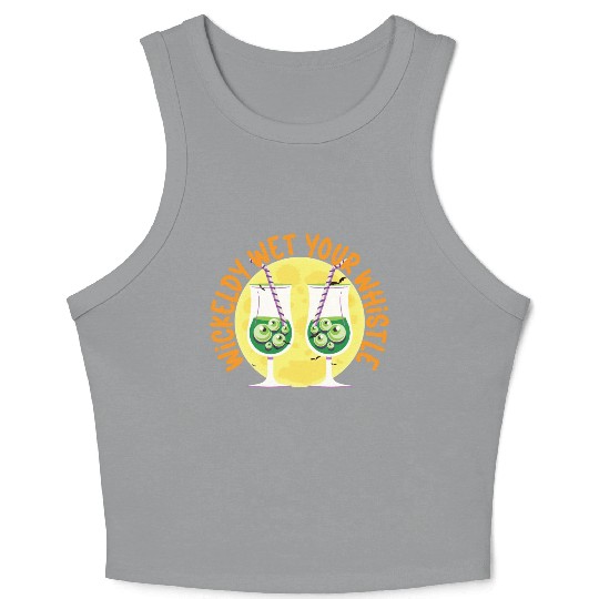 Wickedly Wet Your Whistle Bartender Halloween Crop Tank Top