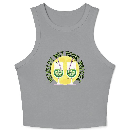 Wickedly Wet Your Whistle Bartender Halloween Crop Tank Top