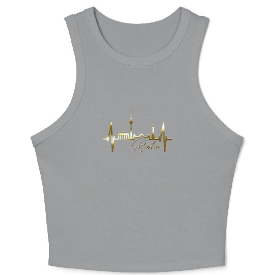 Berlin Skyline Heartbeat Germany Fan I Love Berlin Crop Tank Top