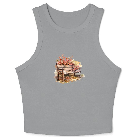 Vintage Wildflower Poster Green Botanical Wall Art Crop Tank Top