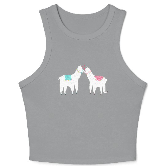 Llama Summer Wedding Anniversary Enet Crop Tank Top
