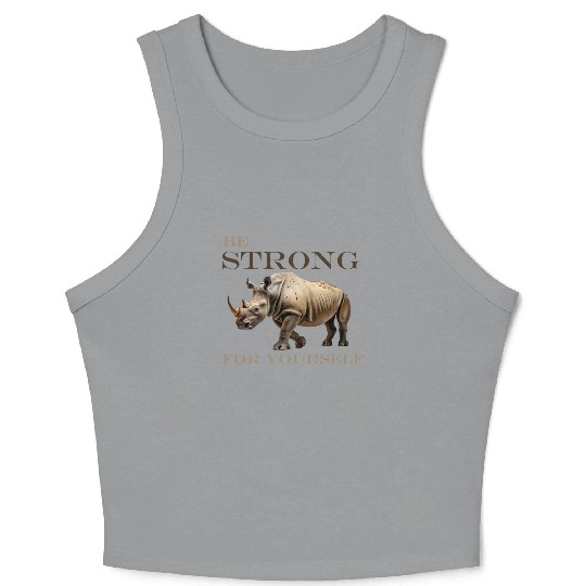rhinoceros side view Crop Tank Top