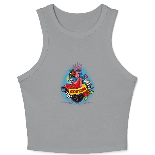 Pin up, Hot rod and Speedometer Crop Tank Top