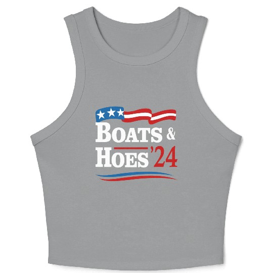 Boats & Hoes 24 Vintage Retro Meme Step Brother Crop Tank Top