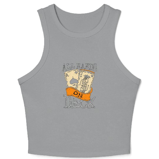 Classic Blackjack All Hands On Deck Loves Gambling Crop Tank Top