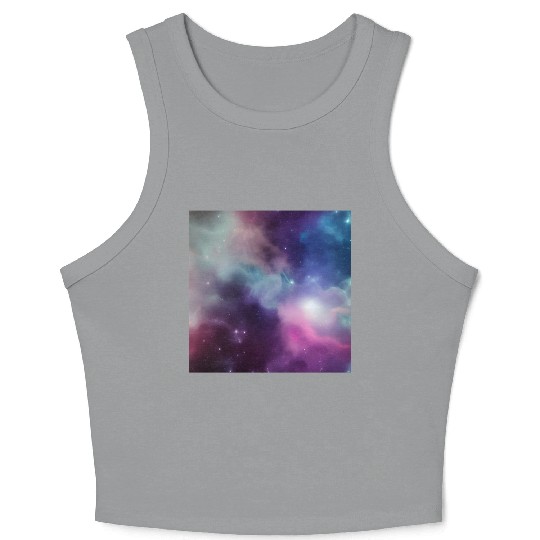 Galaxy nebula abstract design Crop Tank Top