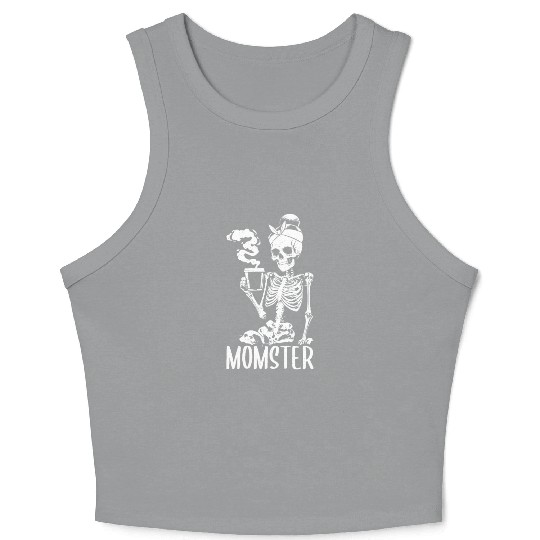For Mom Monster Lazy Creepy Halloween Crop Tank Top