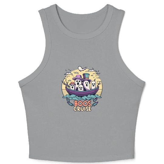 Spooky Cute Kawaii Ghost Design – Boos Cruise Crop Tank Top