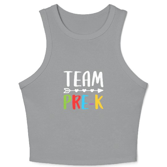 Team Pre-K, Teacher Back To School Crop Tank Top