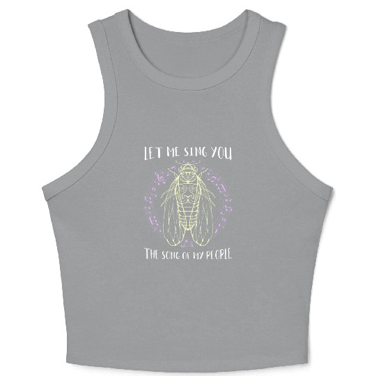 Let Me Sing You The Song Of My People Cicada Line Crop Tank Top