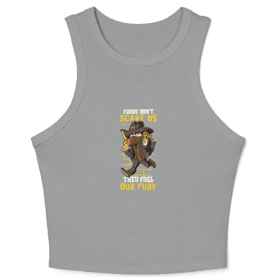 Vampire Hunter Undead Slayer Stake and Cross Crop Tank Top