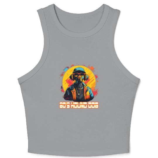 80s hip hop Hound Dog Crop Tank Top