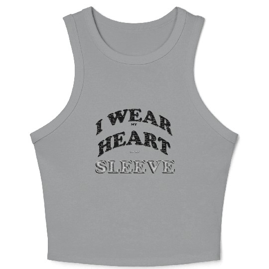 I wear my heart on my sleeve cute design gift Crop Tank Top