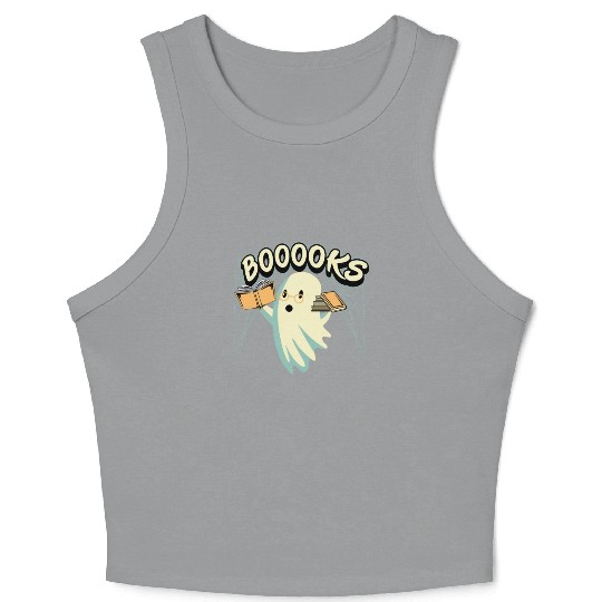 Ghost With Books Booooks Crop Tank Top