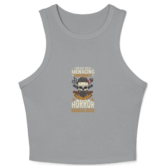 Horror Barber Spooky Hairdresser Hairstylist Hair Crop Tank Top