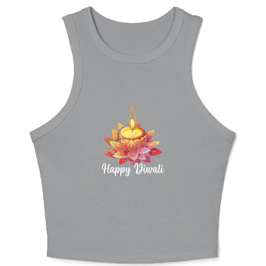 Happy Diwali Diwali Festival Indian Hindu Hinduism Crop Tank Top