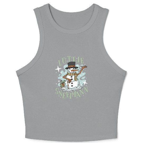 Happy snowman christmas Crop Tank Top