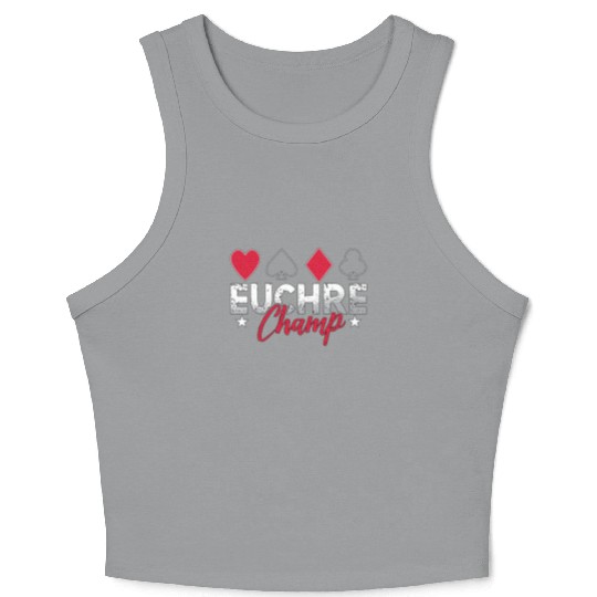 Euchre Champ Playing Cards Pinochle Board Game Crop Tank Top