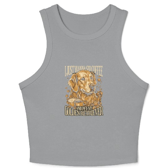 Golden retriever dog realistic Crop Tank Top